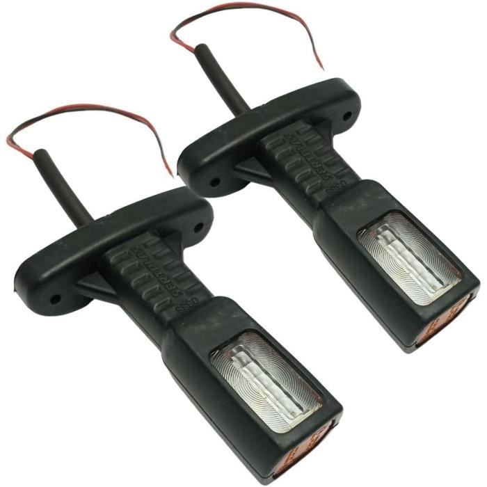 2 Feux Gabarit LED Rouge/Blanc/Jaune - 12V/24V - Pour Camion Remorque Machine Agricole