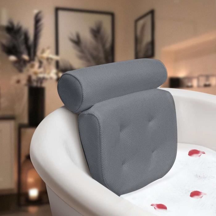 Oreiller De Bain Avec Ventouses - PVC Souple - 21x31 Cm - Pour Spa, Baignoire - Soutien Tête Et Cou - 9