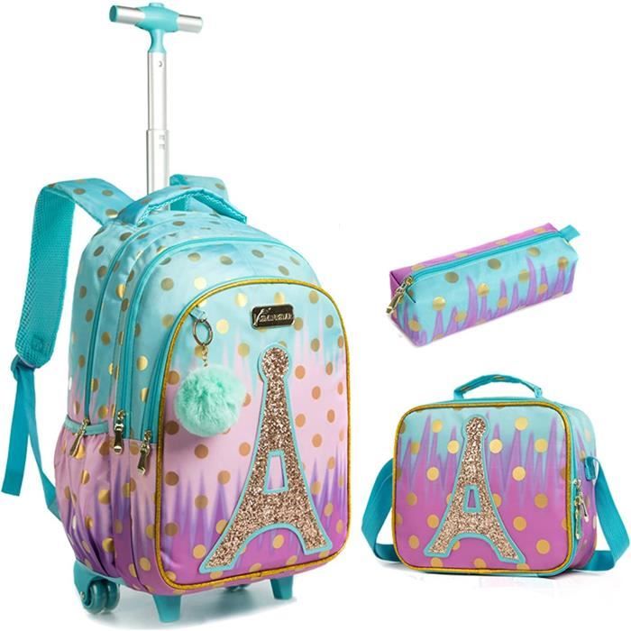 Sacs à Dos à roulettes pour Filles, Sac d'école de Chariot pour Enfants,  Cartable Primaire pour Enfants détendus à l'école - Cdiscount Bagagerie -  Maroquinerie