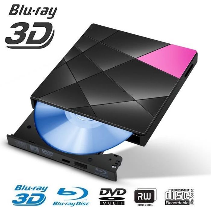 Lecteurs Graveurs Externes Blu Ray Usb 3 0 De Cd Dvd Avec Fiche De Type C Pour Mac Windows 10 Ordinateur Portable Pc Cdiscount Informatique