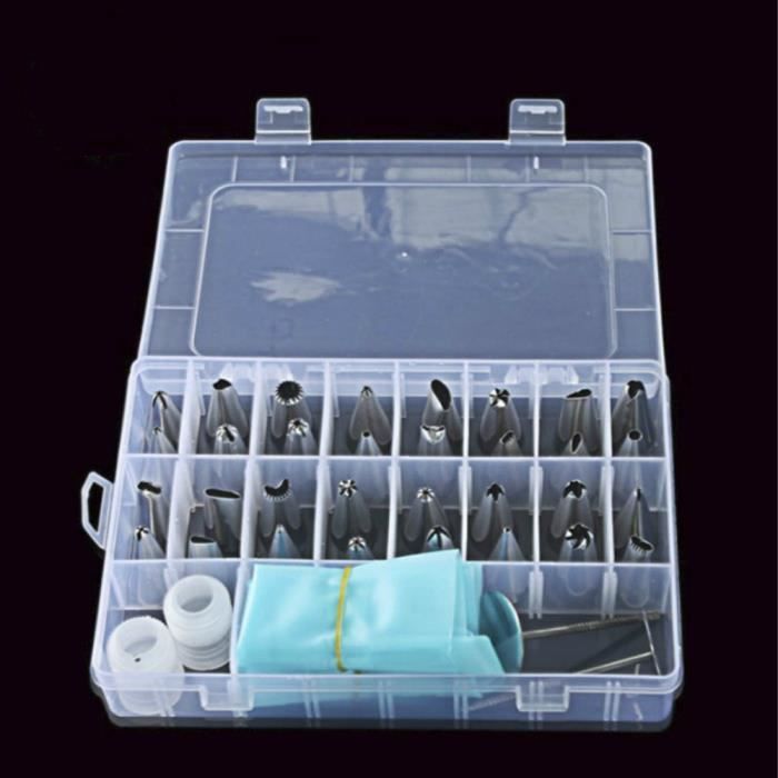 Douilles Patisserie Poche A Douille Outil De Gateau 1 Set Avec Etui 32 Embouts De Tuyauterie En Acier Inoxydable Cdiscount Maison