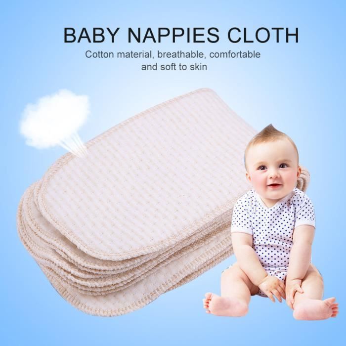 Couches Lavables 10 Pieces Couches Coton Souple Pour Nouveau Ne Bebe Respirable Reutilisable Et Lavable Tissu Achat Vente Coton Bebe Cdiscount