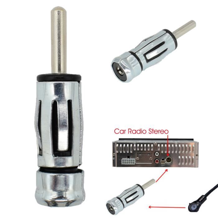 Adaptateur Antenne ISO DIN Pour Autoradio Voiture – Mâle/Femelle, Compatible Tous Véhicules
