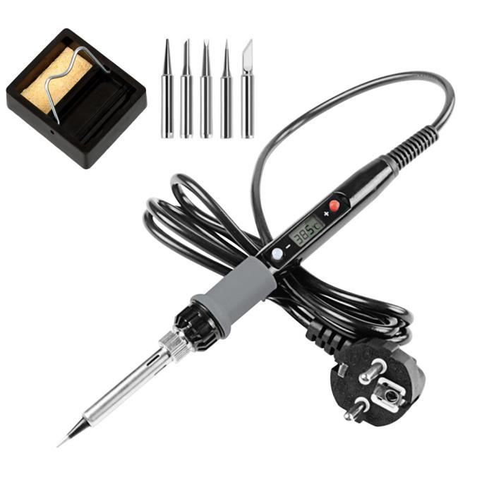 Kit Fer à Souder 90W Avec écran LCD – Contrôle Température 180-500°C – 10 Accessoires Inclus – Fonction Veille Automatique
