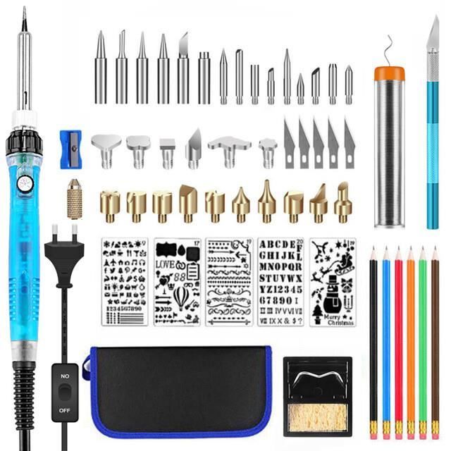 Kit Gravure Sur Cuir Outil Rotatif Estampage Maroquinerie - 20 Motifs DIY