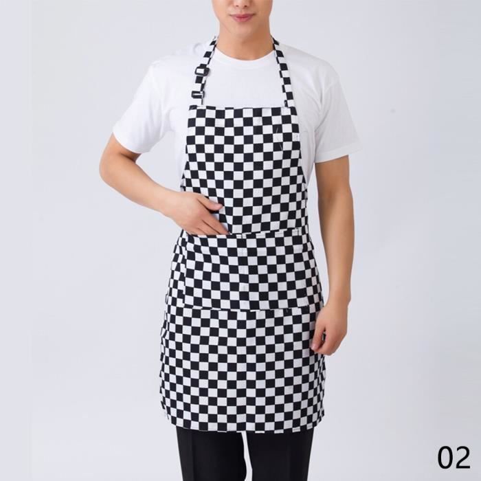 Tablier Réglable Professionnelle Avec Poches Chef De Cuisine Femme Homme Tabliers Pour Cuisine à