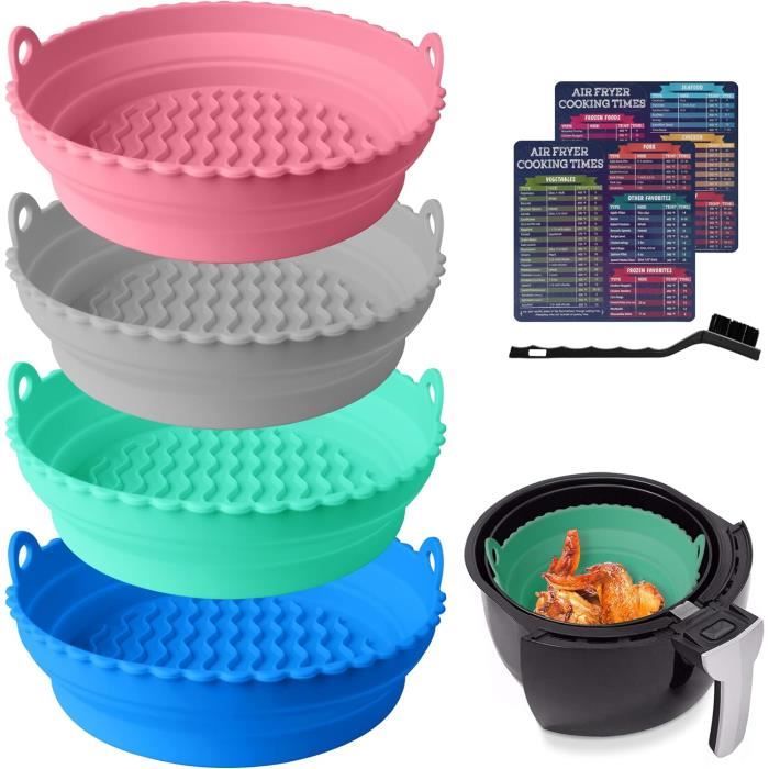 Aimants En Silicone Pour Friteuse Sans Huile - Lot De 12 (4 Bandes + 8 Ronds) - Pour Fixer Papier Sulfurisé - Noir