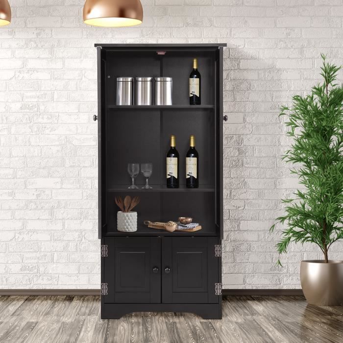 Costway Armoire Vintage En Mdf 59 X 32 X 123cm Avec 4 Portes Et 2