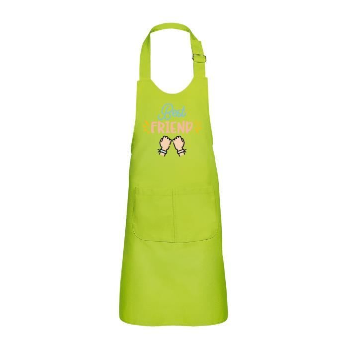 BOUBONI Tablier pour enfant, avec 2 poches, réglable, pour garçons et filles, tablier de cuisine pour enfants, bleu, 12 STÜCK