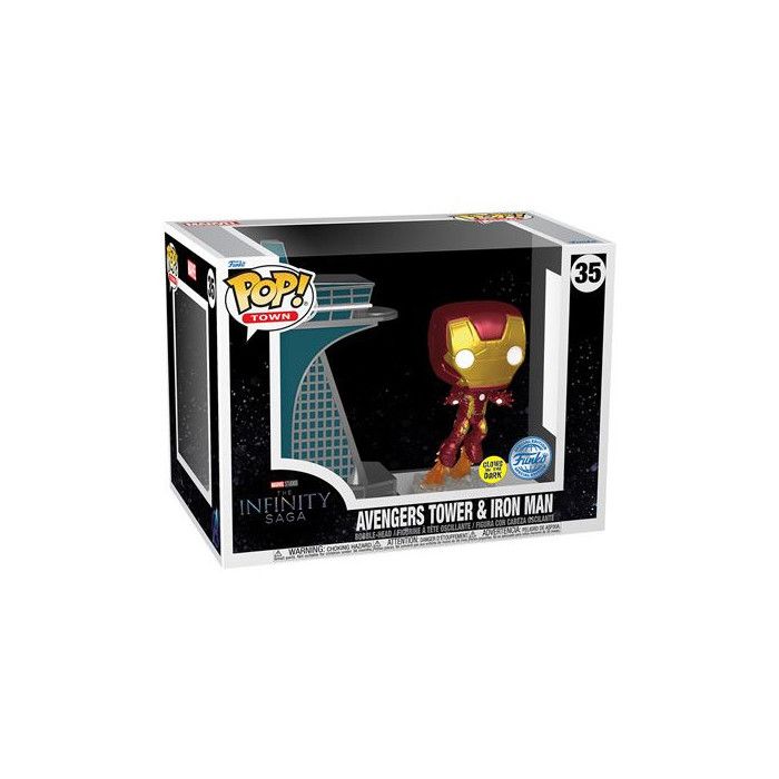 Figurine Funko Pop Town The Infinity Saga Avengers Tower and Iron Man