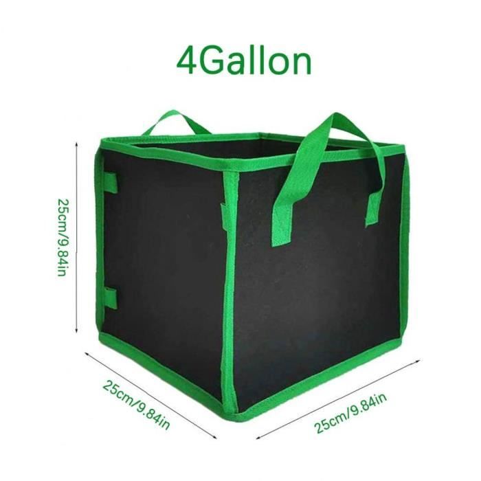 Sac De Culture En Tissu Respirant - Lot De 5 Sacs De 20 Litres Avec Poignées, Réutilisables Pour Pommes De Terre, Tomates, Légumes Et Fleurs