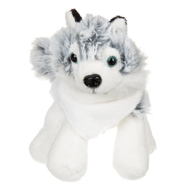 peluche chien noir et blanc