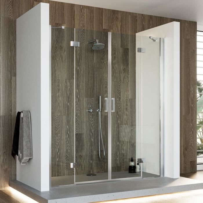 Idralite Duschtür 140cm – Klarglas Mit Easy-Clean, Links öffnend, Inkl. Justiermöglichkeit