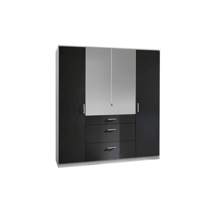 Armoire Cooper Portes Battantes Miroir Et 3 Tiroirs Largeur 179