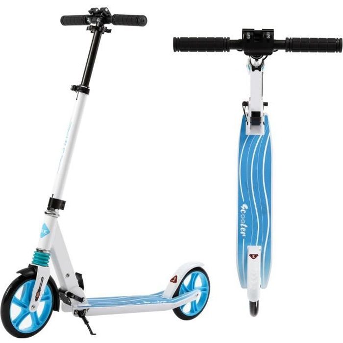 HOMCOM Trottinette enfant pliable - 3 roues lumineuses LED - hauteur