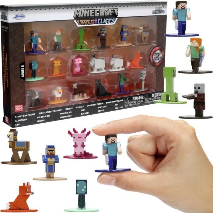 Pack 18 figurines nano Minecraft Caves & Cliffs Jada : King Jouet,  Figurines Jada - Jeux d'imitation & Mondes imaginaires