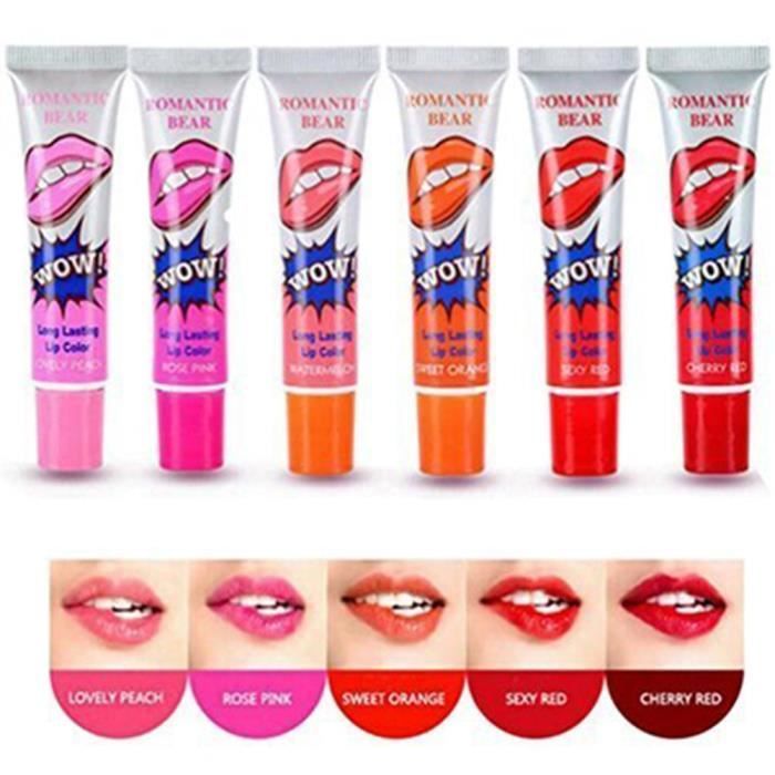 KENTOP Magic Peel Off Mask Lot de 6 rouges à lèvres, différentes