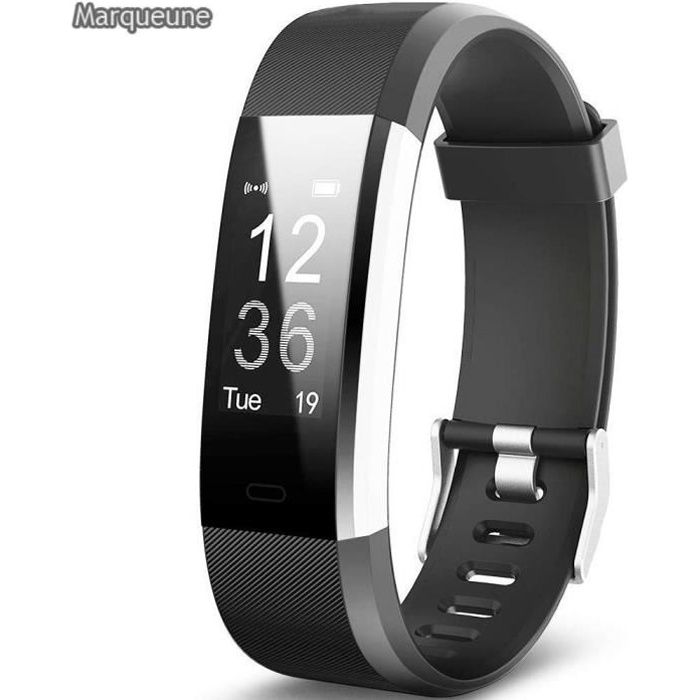 Montre Connect e Smartwatch Marqueune Etanche IP68 Podom tre pour iPhone Samsung Huawei Smartphone Femme Homme Noir