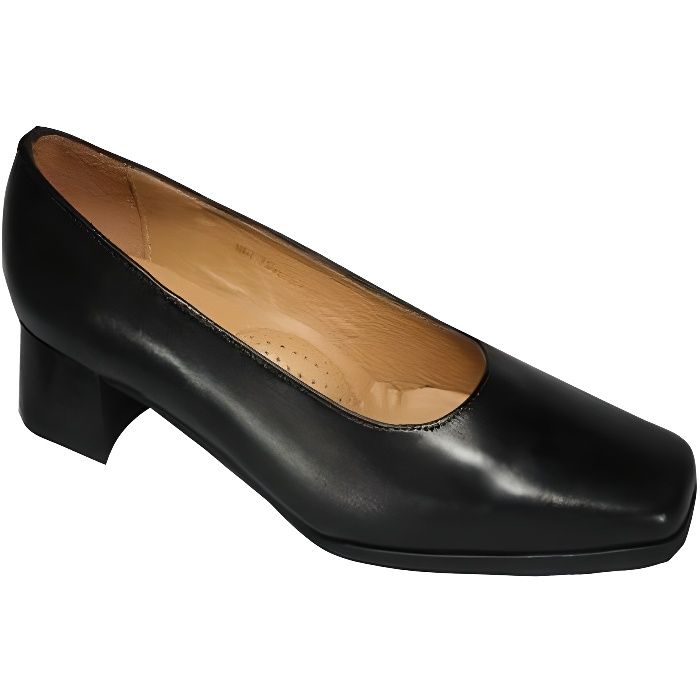 Escarpins larges en cuir pour femme Amblers Walford Pieds larges Noir Noir Noir Cdiscount