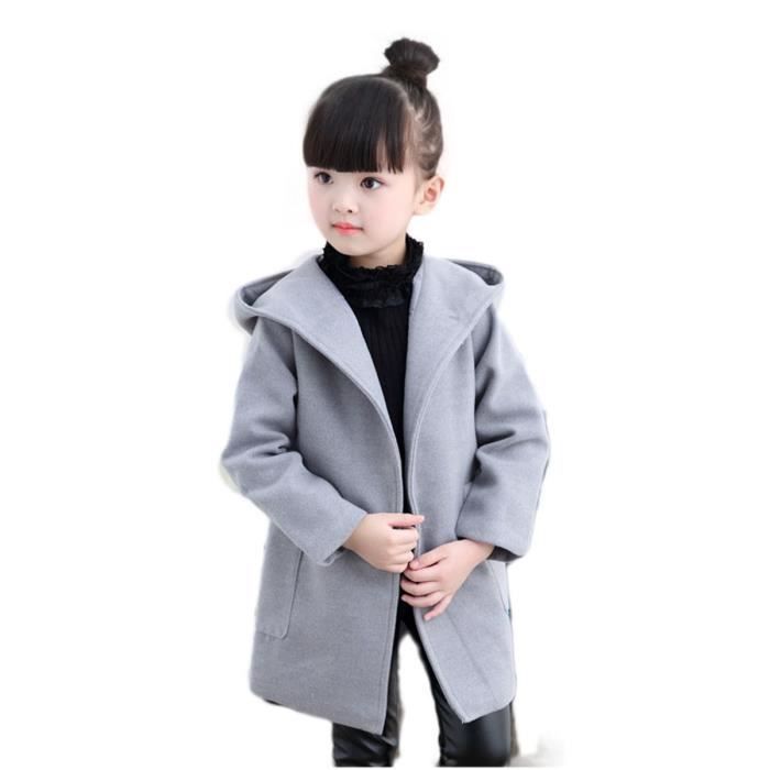 Fille Manteau Capuche Chic Aimable épaise Chaud Longue Automne Hiver Gris -  Achat / Vente parka - Prolongation Soldes Cdiscount