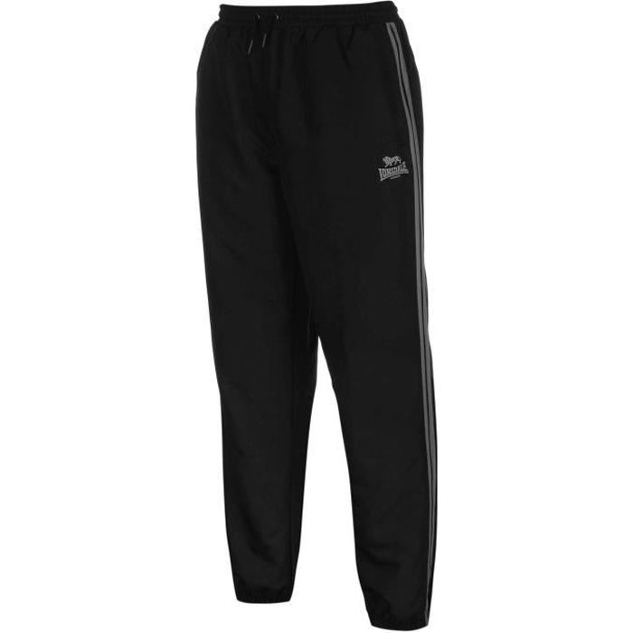 Homme noir doublure légère survêtement pantalon de jogging taille élastique à rayures