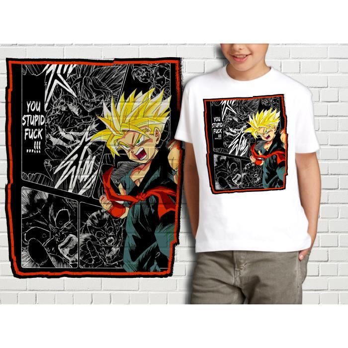 T SHIRT BLANC ENFANT TAILLE 10 12 ANS COLLECTION MANGA DRAGON BALL