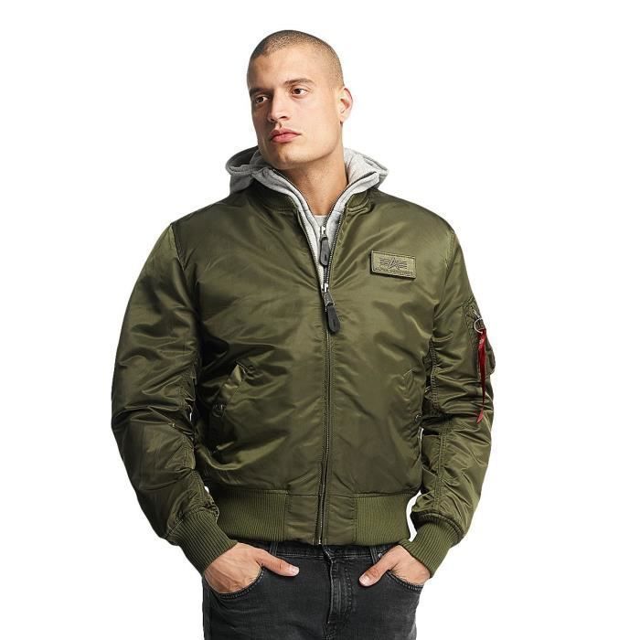 Alpha Industries Homme Manteaux Vestes Bomber MA 1 D Tec Flight Vert Cdiscount Pret a Porter