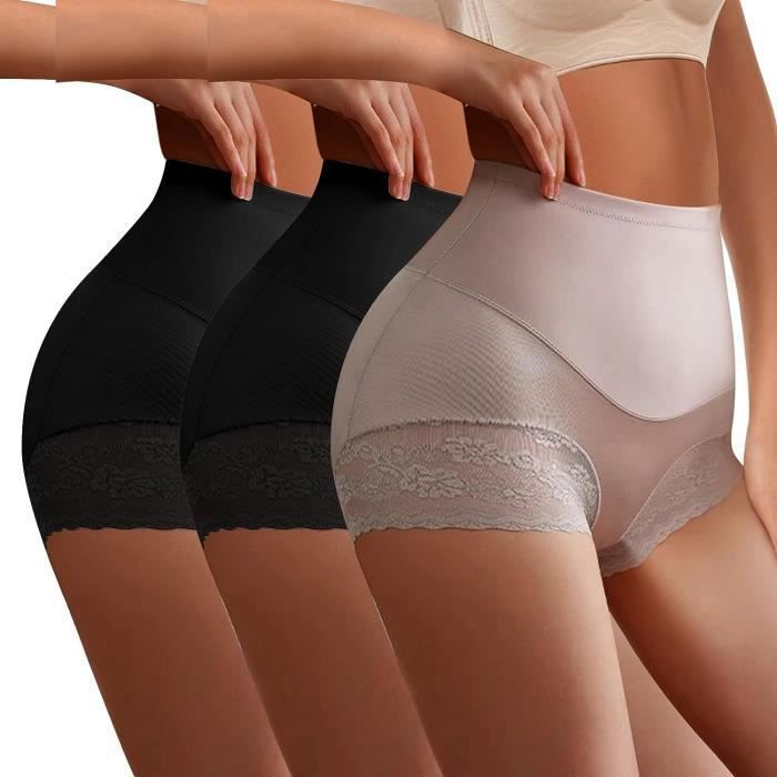 Culotte Gainante Femme Taille Haute Ventre Plat Sculptante sous vetements Amincissante Shapewear Minceur Efficace Body Shaper G Noir noir mat Cdiscount Pret a Porter