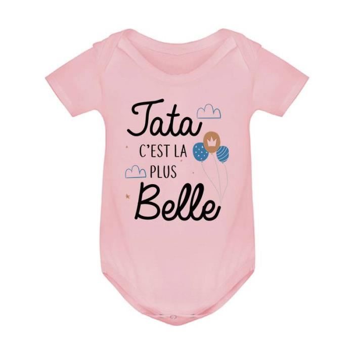 Body Bebe Sous Vetement Bebe Tata C Est La Plus Belle Rose Cdiscount Pret A Porter