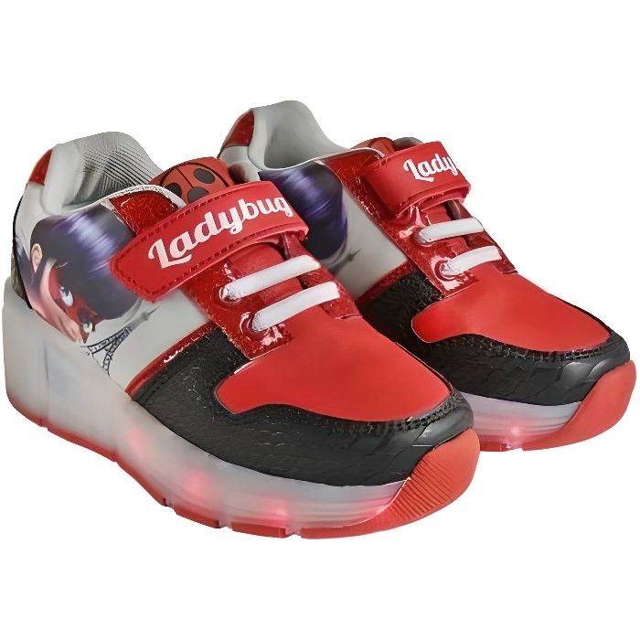 Basket Roulette Baskets - Miraculous - Lumineuses à Roulette - Rouge - Enfant - 6 ans ...