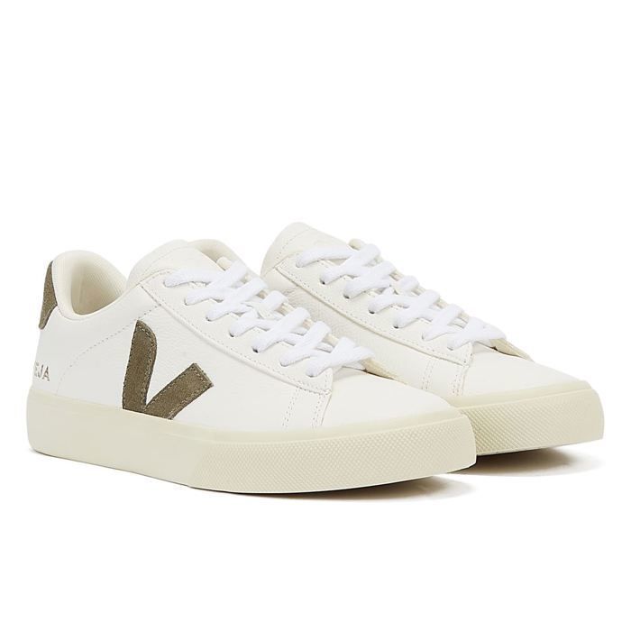 Veja Baskets VEJA CAMPO - Cuir ChromeFree - Blanc/Vert - Lacets - Mixte - Adulte