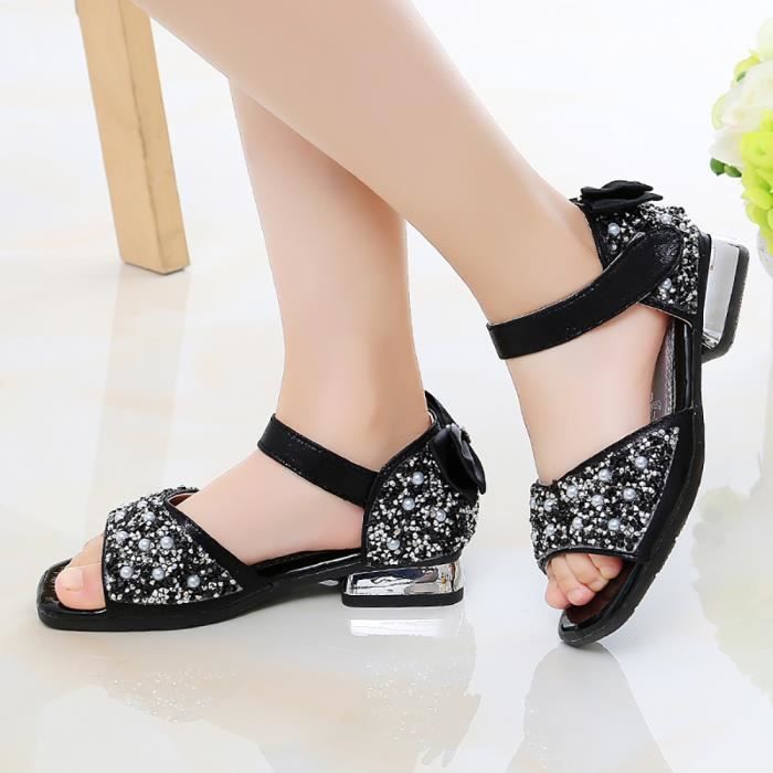 Chaussures Mary Jane Pour Filles Avec Nœud Scintillant - Pour Mariage, Fête, école, Style Princesse