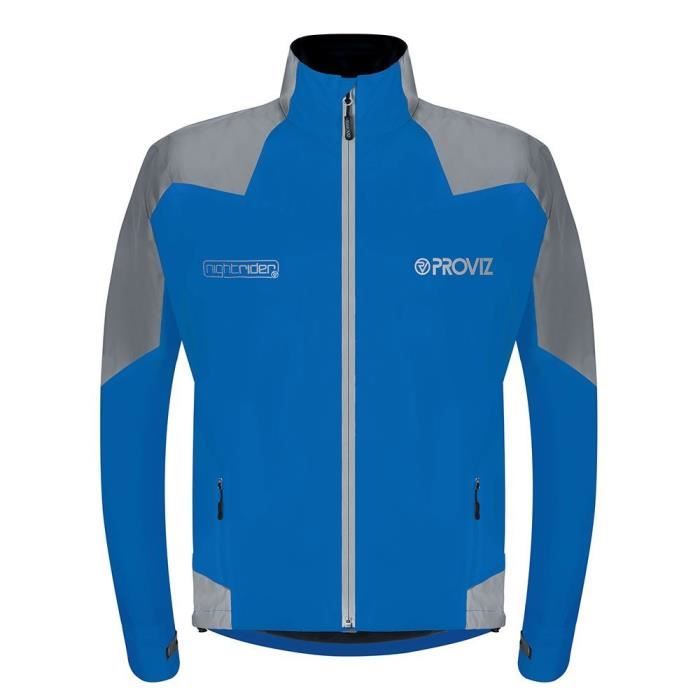 veste de cyclisme pour hommes proviz nightrider 2.0 - bleu - imperméable et réfléchissante
