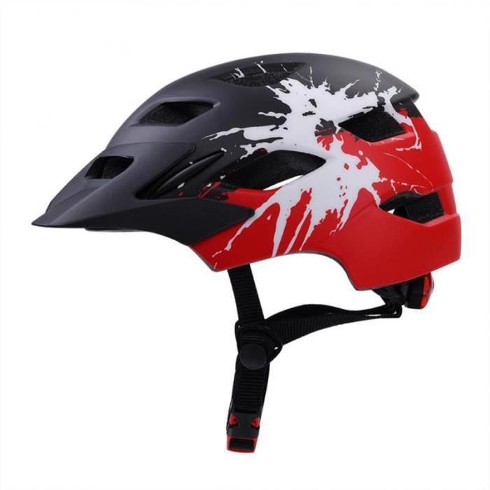 Casque velo Casque de velo pour enfants Ultra leger de securite integre ajustable pour route montagne BMX Black red C Cdiscount Sport