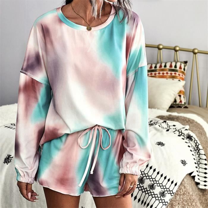 PYJAMA Femme Pyjama tie dye deux pi ces europ en et am ricain
