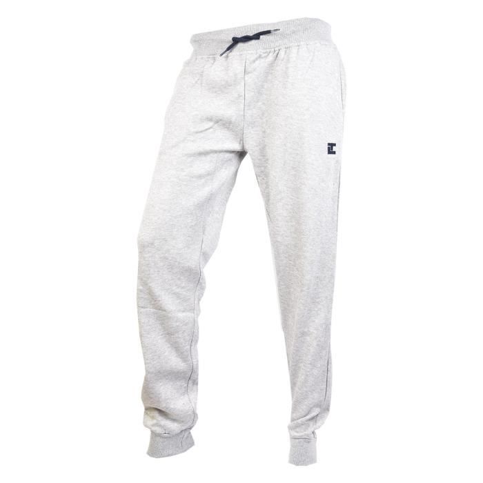 jogging sport ted lapidus homme - suliman gris - taille xl - ceinture élastique - poches zippées