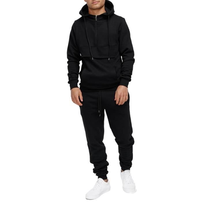 Ensemble de survetement homme noir Survet 527 Manches longues Fitness Noir Cdiscount Pret a Porter