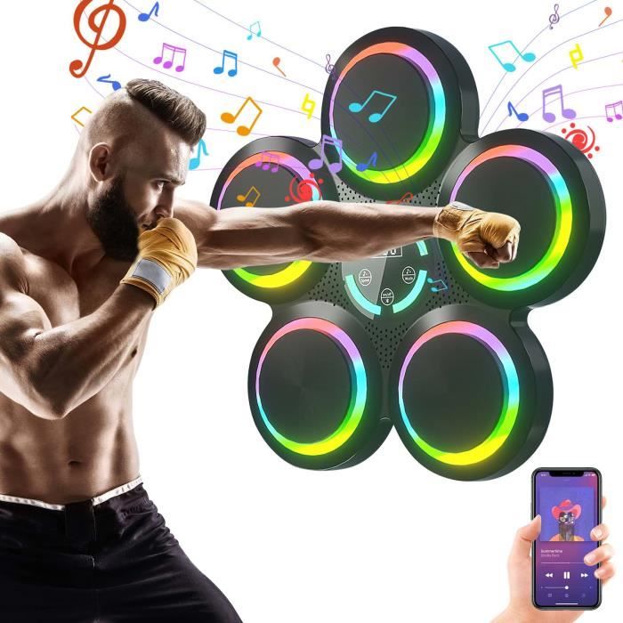 Machine De Boxe Musicale Viriech - Bluetooth, LED, 9 Modes Vitesse - Entraînement Maison, Fitness Familial