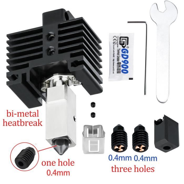 Tête D'impression Pour Bambu Lab A1/A1 Mini - Buse Acier Trempé 0.2mm + 2 Buses 0.4mm - Amélioration Précision - 7