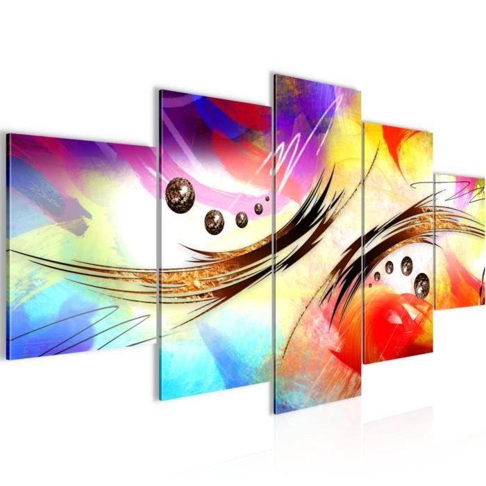 Runa art Tableau Décoration Murale Street art singe Coloré 120x80 cm