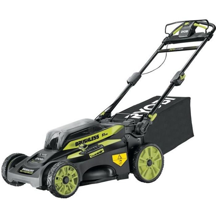 Tondeuse sur batterie 51cm de coupe RYOBI RY36LMX51A-160 - Livré avec 1 batterie 36V 6.0Ah et charge