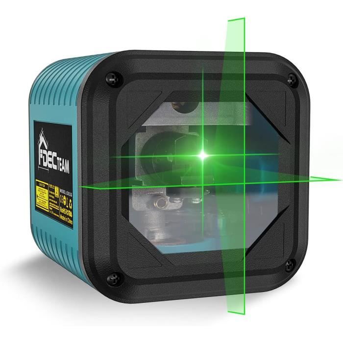 Niveau Laser Auto-nivelant 2 Lignes Vert – Faisceau Transversal Vertical, Rechargeable