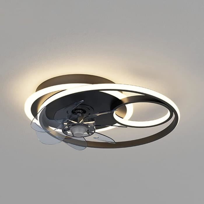 Ventilateur De Plafond Noir Avec LED Et Lumière Réglable - Wieke