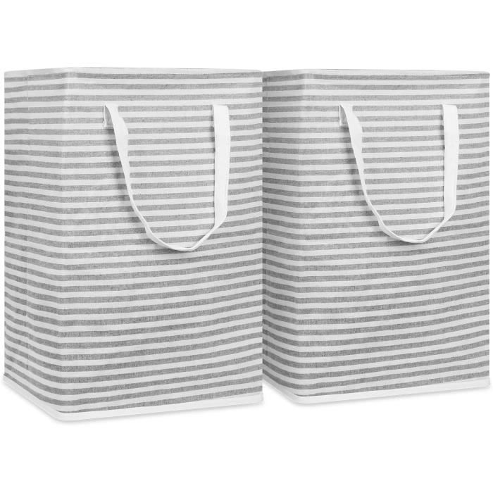 SPORWAY - Lot De 2 Paniers à Bois XXL Pliables En Feutre Épais - 65L, Poignée Bois - Pour Cheminée, Rangement - 9