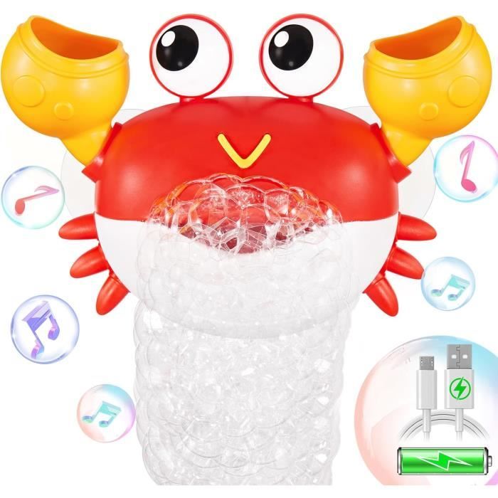 Jeu d'eau Crabe musical avec bulles de savon et ventouses de fixation pour le ba Jeu d'eau Crabe musical avec bulles de savon et ventouses de fixation pour le ba
