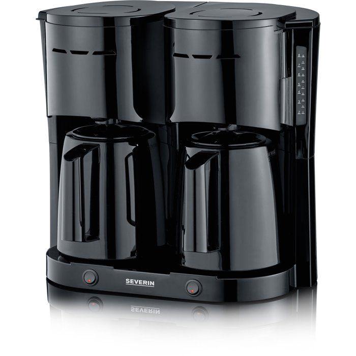 Cafetière Filtre Isotherme Duo - SEVERIN - KA9315 - Jusquà 2L soit 16 tasses - 2 verseuses isothermes - 2 filtres pivotants - Noir
