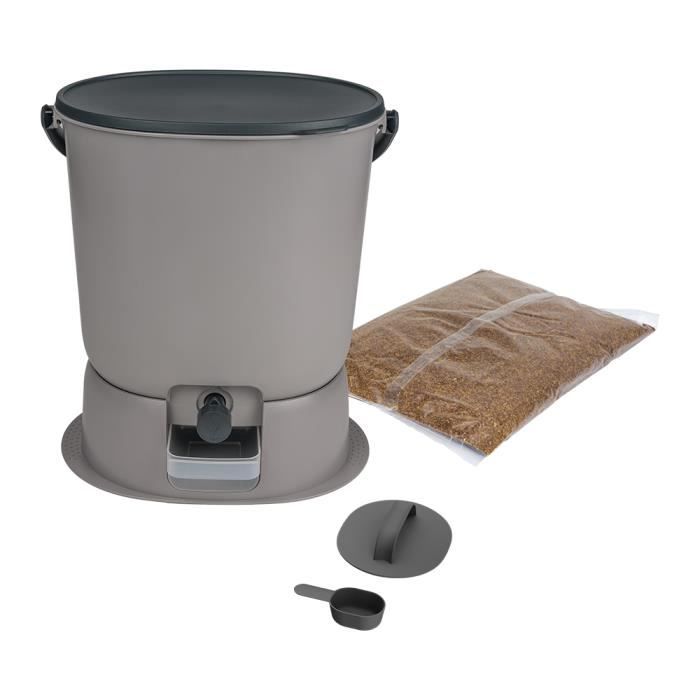 Poubelle composteur Bokashi Essential 15.3L - Skaza - Inclut 1kg d