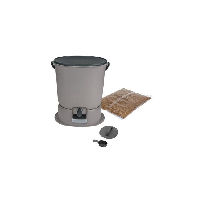 Poubelle composteur Bokashi Essential 15.3L - Skaza - Inclut 1kg d'activateur - Gris