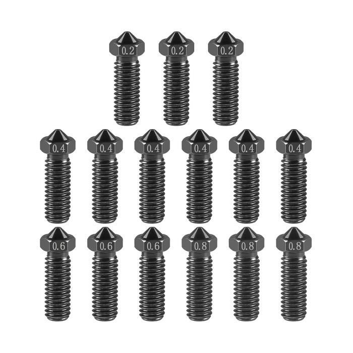 Bimetal Lot De 4 Buses à Haut Débit K1/K1 Max 0,4 Mm, 0,6 Mm, 0,8 Mm, En Acier Trempé, Cuivre Plaqué, Compatibles Avec Les Imprimantes 3D Creality K1 Max CR-M4