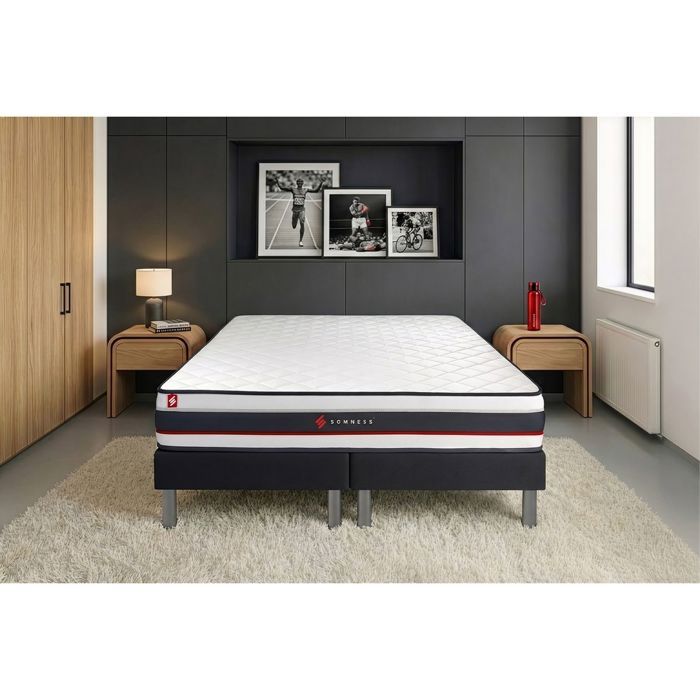 Ensemble double sommier 80x200 + matelas FORM 160x200 160 x 200 cm Noir